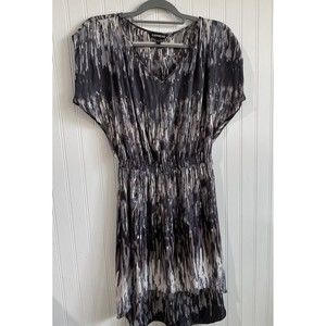 Express Dress Small Gathered‎ Waist Hi Lo Hem V Neck Dolman Sleeve